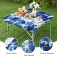 thumbnail image 4 of Colorful Tie Dye Pattern Square Fitted Tablecloth with Elastic Edge,Square Table Cover,Washable Elastic Table Cover for Home Kitchen Party Decor 34"x34", 4 of 6