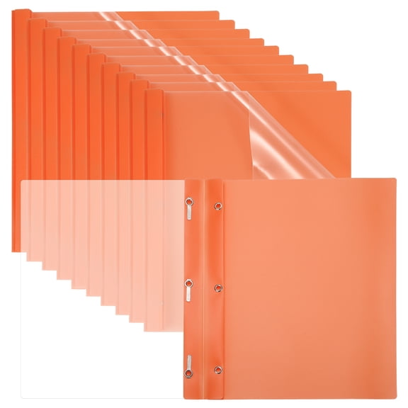 Plastic Report Covers with Prong, 30 Pcs 80 Sheet Capacity Clear Front Presentation Binders, Orange