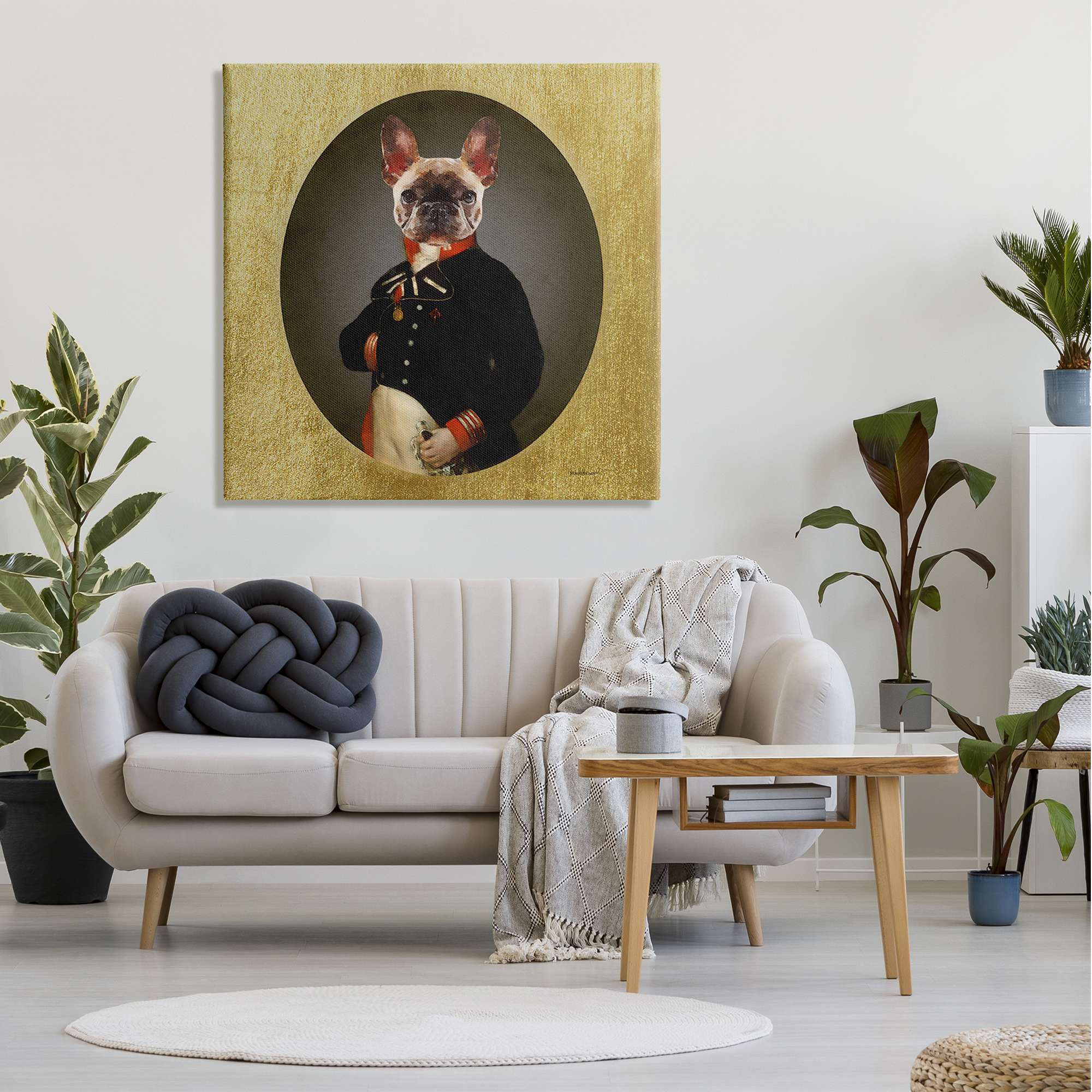 Stupell Industries Military French Bulldog Funny Conquistador Dog Fashion,36 x 36, Design by Amanda Greenwood