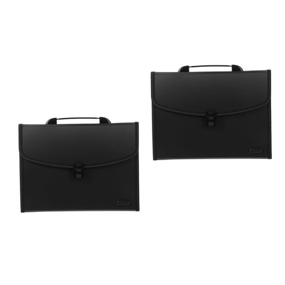 Set of 2 File Folder Tabs Office Files Black Pocket Folders