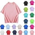 thumbnail image 5 of FAIWAD Men Plain Short Sleeves Tops Soft Cotton Crewneck Casual Loose Shirts Summer Breathable Oversized T-Shirts, 5 of 5
