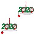 thumbnail image 2 of Naiovety Adorno navideño familia escribible árbol de Navidad estatuilla colgante decoración del hogar regalo 1# 2Conjunto, 2 of 6
