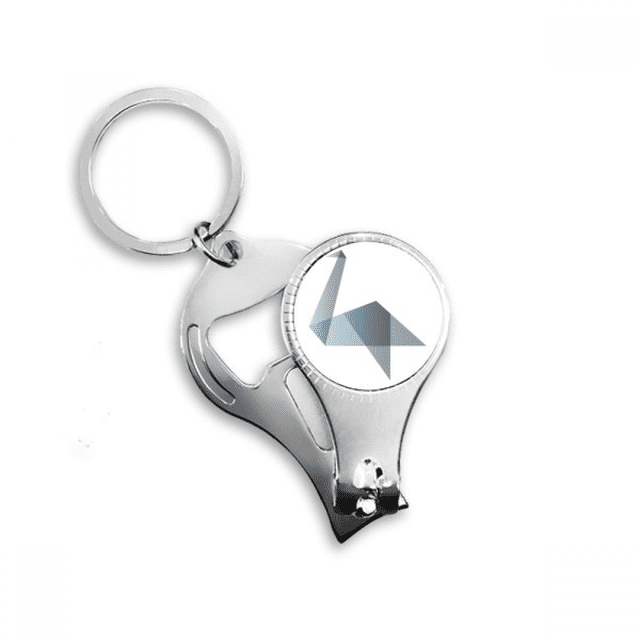 Pato origami forma geométrica abstracta Cortador de clavos Anillo Llavero Abrebotellas Clipper