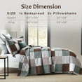 thumbnail image 4 of DUOHONG Queen Quilt Set 100% Cotton Farmhouse Lightweight Bedding Set, Brown/Green/White, 90"W x 98"L, 4 of 8