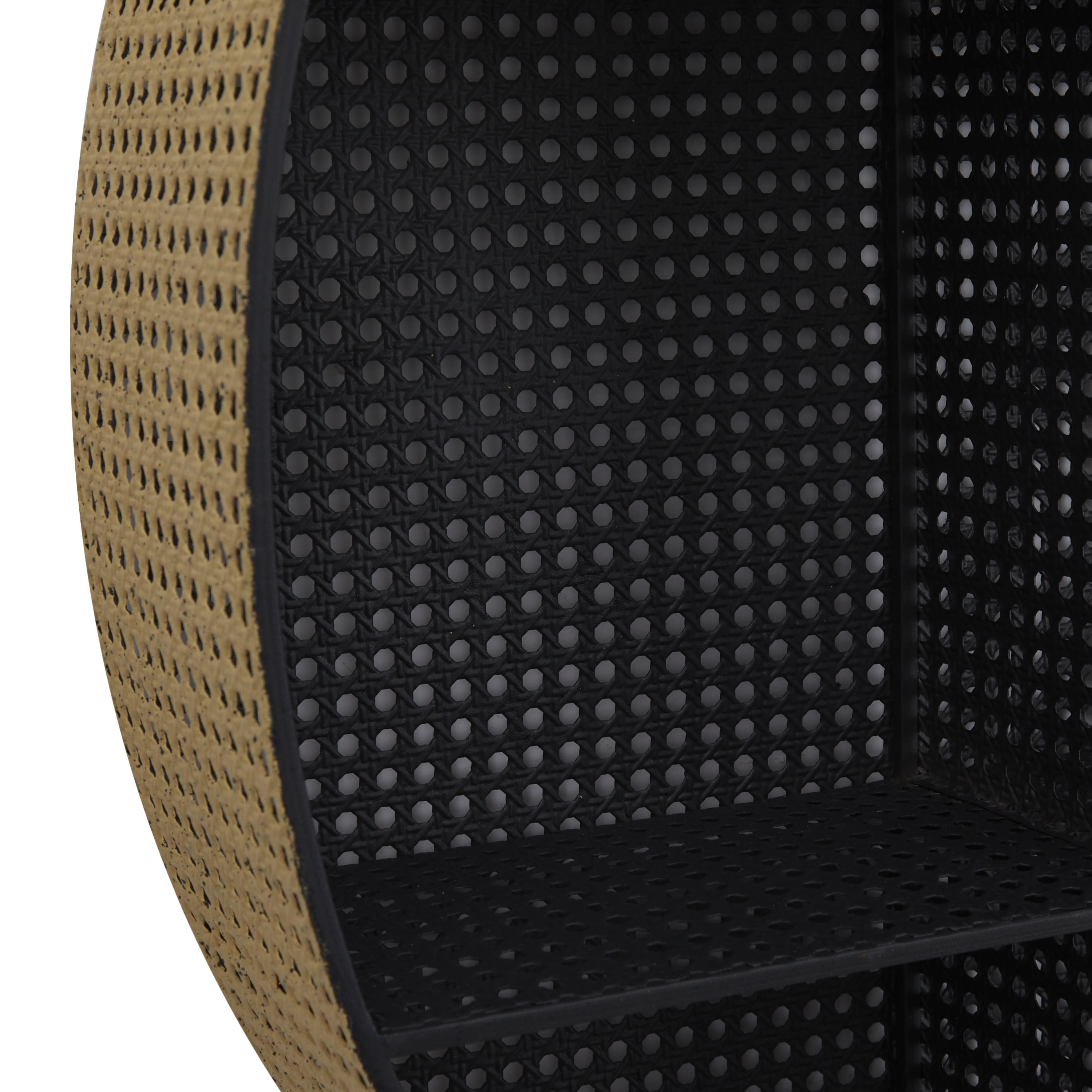 DecMode 32" x 6" Round 2-Tier Black Wall Shelf