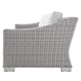 thumbnail image 6 of Lounge Sofa Chair Table Set, Rattan, Wicker, Light Grey Gray White, Modern Contemporary Urban Design, Outdoor Patio Balcony Cafe Bistro Garden Furniture Hotel Hospitality, 6 of 10