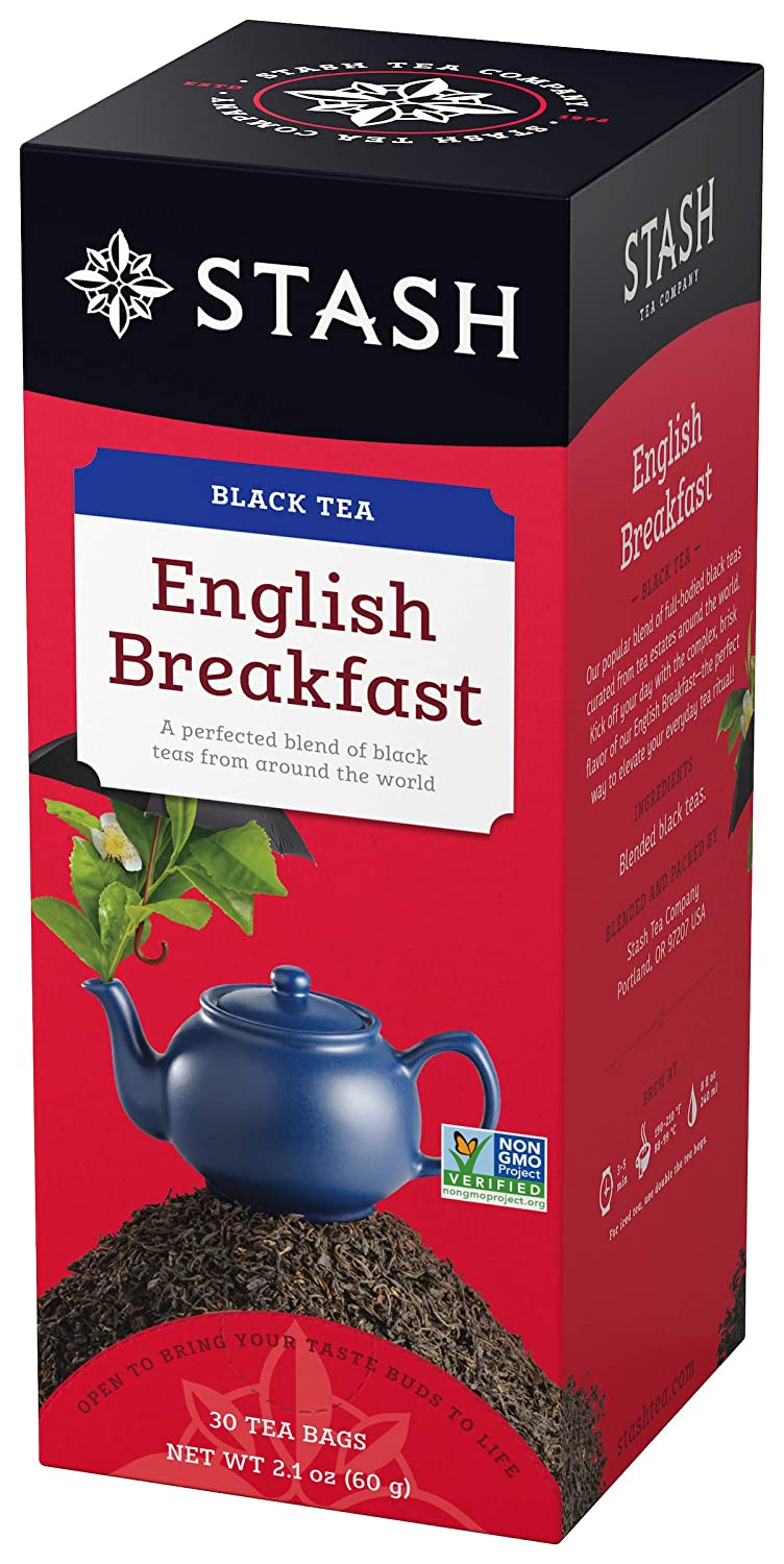 Stash Tea English Breakfast Black Tea 30 Count Box of Tea Bags in Foil