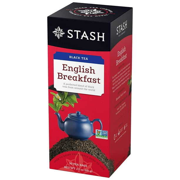 Stash Tea English Breakfast Black Tea 30 Count Box of Tea Bags in Foil