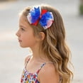 thumbnail image 2 of Zanarzt Bows for Toddler Girls Girls Bow Hair Layered Lace Girl Hair 4th of July Hair Bows America 250 Hair Bow Clips Watermelon Red,3-12 Years, 2 of 6