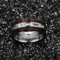 thumbnail image 3 of 8MM Men's Or Women's Tungsten Carbide Ring Wedding Band Wood Inlay Size 12, 3 of 6