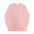 thumbnail image 1 of Suéter tipo jersey de cuello en V de punto para estudiantes, estilo universitario, para hombres y mujeres, JK, 1 of 6