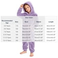 thumbnail image 3 of Cethrio Girls Fleece One-piece Pajamas, Full Zip Hooded Long Sleeve Warm Winter Loungewear Jumpsuit Size 5-6 Years Purple, 3 of 5