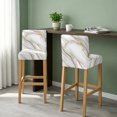 thumbnail image 2 of White Golden Marble Bar Stool Cover Set of 4, Modern Abstract Art Marble Crack Stretch Bar Chair Cover, Removable Washable Pub Counter Stool Chair Slipcover for Kitchen Dining Room Pub Cafe, 2 of 9