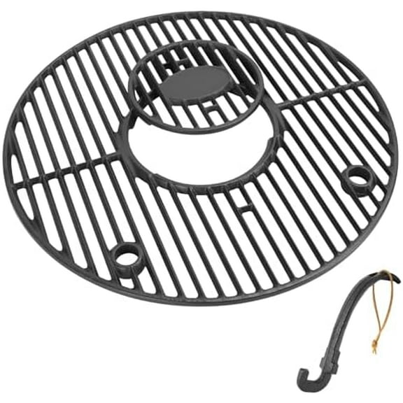 19.5" Round Cast Iron Grill Grate Kit for Char Griller Akorn Kamado Ceramic Grill 16220, Pit Boss K24, Louisiana Grills K24, Parts for Char-griller Replacement Grates, Chargriller Grates Replacement