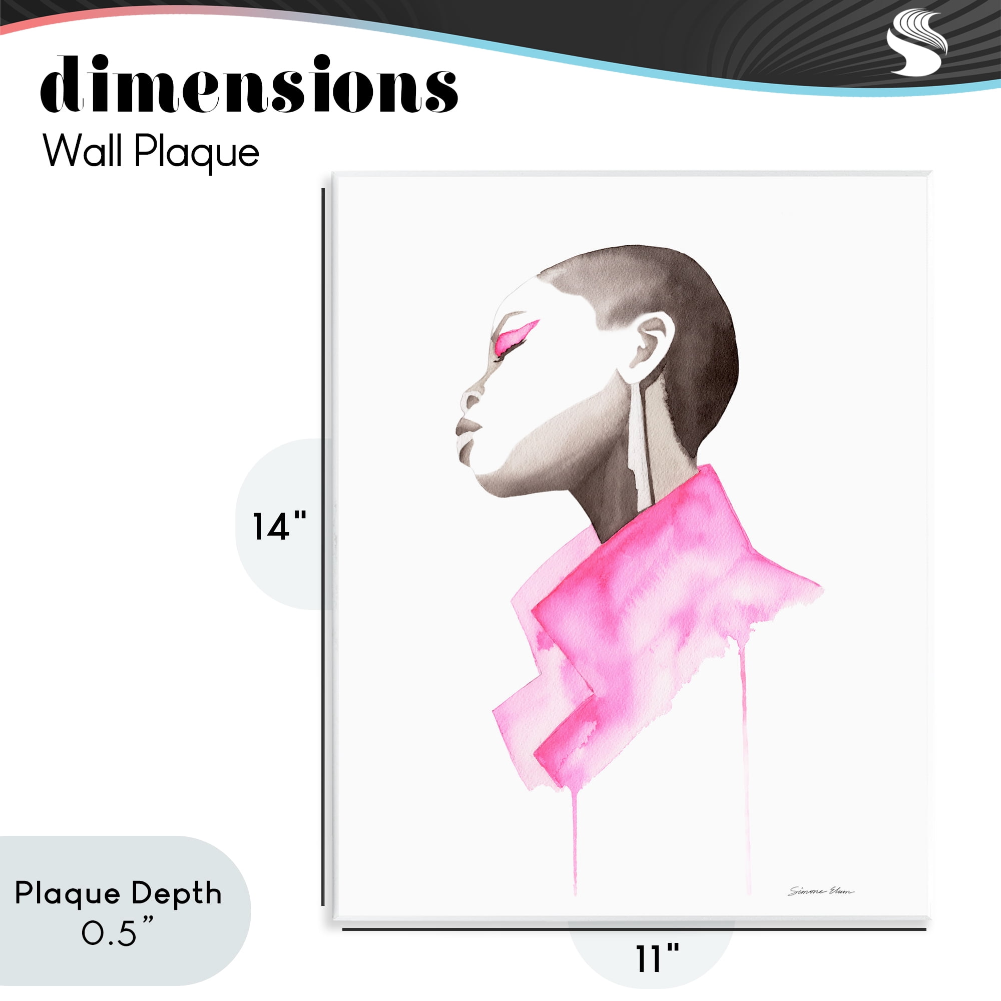 Stupell Industries Pink Jacket Elegance Portrait Wall Plaque Art, design by Simone Elum