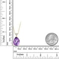 thumbnail image 2 of 18K Yellow Gold Plated Silver Purple Amethyst and Lab Grown Diamond Pendant Necklace for Women | 10.19 Cttw | Gemstone February Birthstone | Pear Shape Checkerboard 18X13MM | With 18 inch Chain, 2 of 3