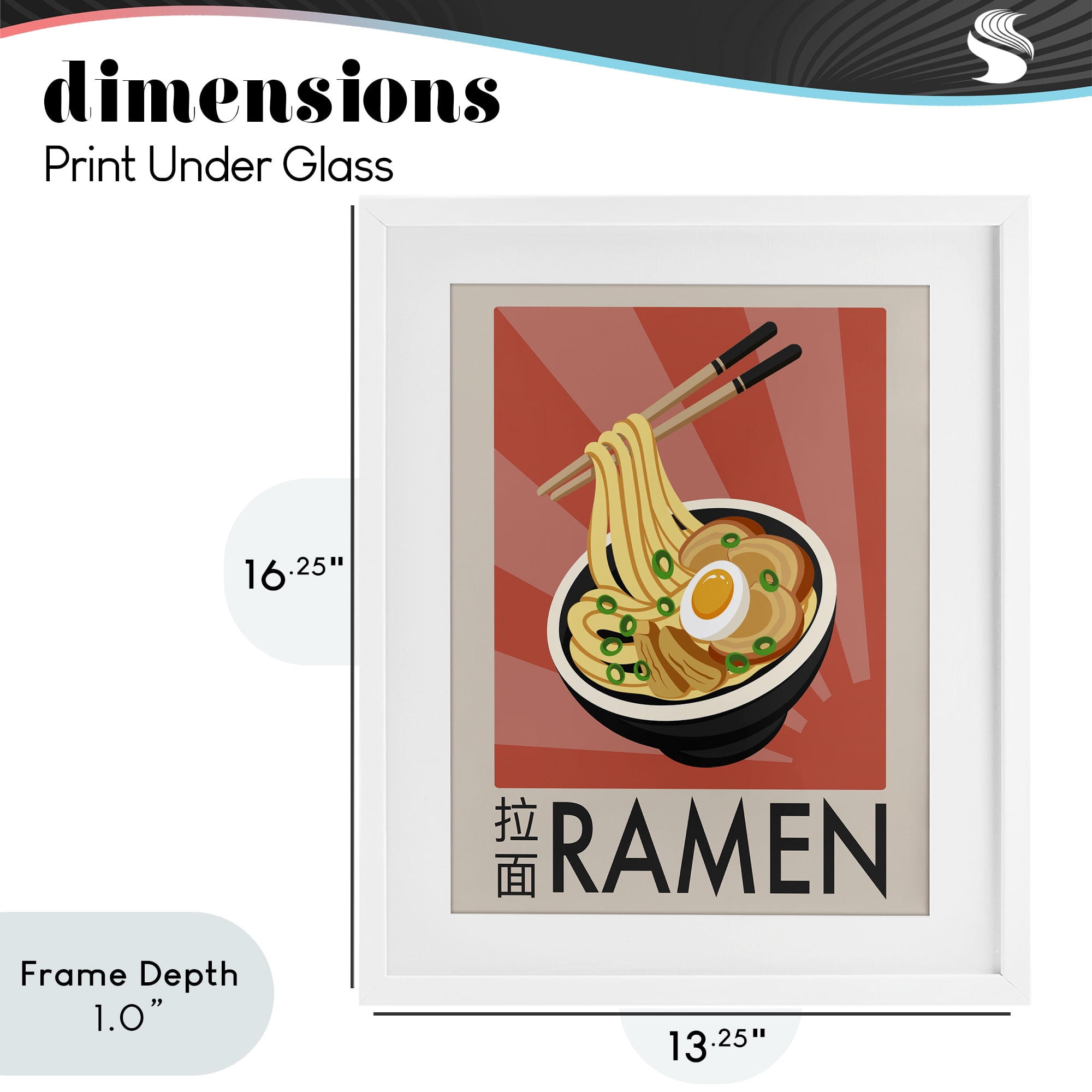 Stupell Industries Iconic Ramen Poster White Framed Print Under Glass, design by Marcus Prime
