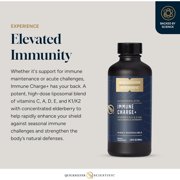 Quicksilver Scientific Immune Charge+ Elderberry Immune Support with 10,000 IU Vitamin D3, 25,000 Vitamin A, Vitamin C, E, K1 & K2 for Immune Health & Lung Support (100ml)