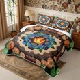 thumbnail image 3 of Manfei Camping Campfire Bed Spread Queen 3pcs,Adventure Theme Queen Coverlet Set,1 Quilt and 2 Pillowcases, 3 of 7