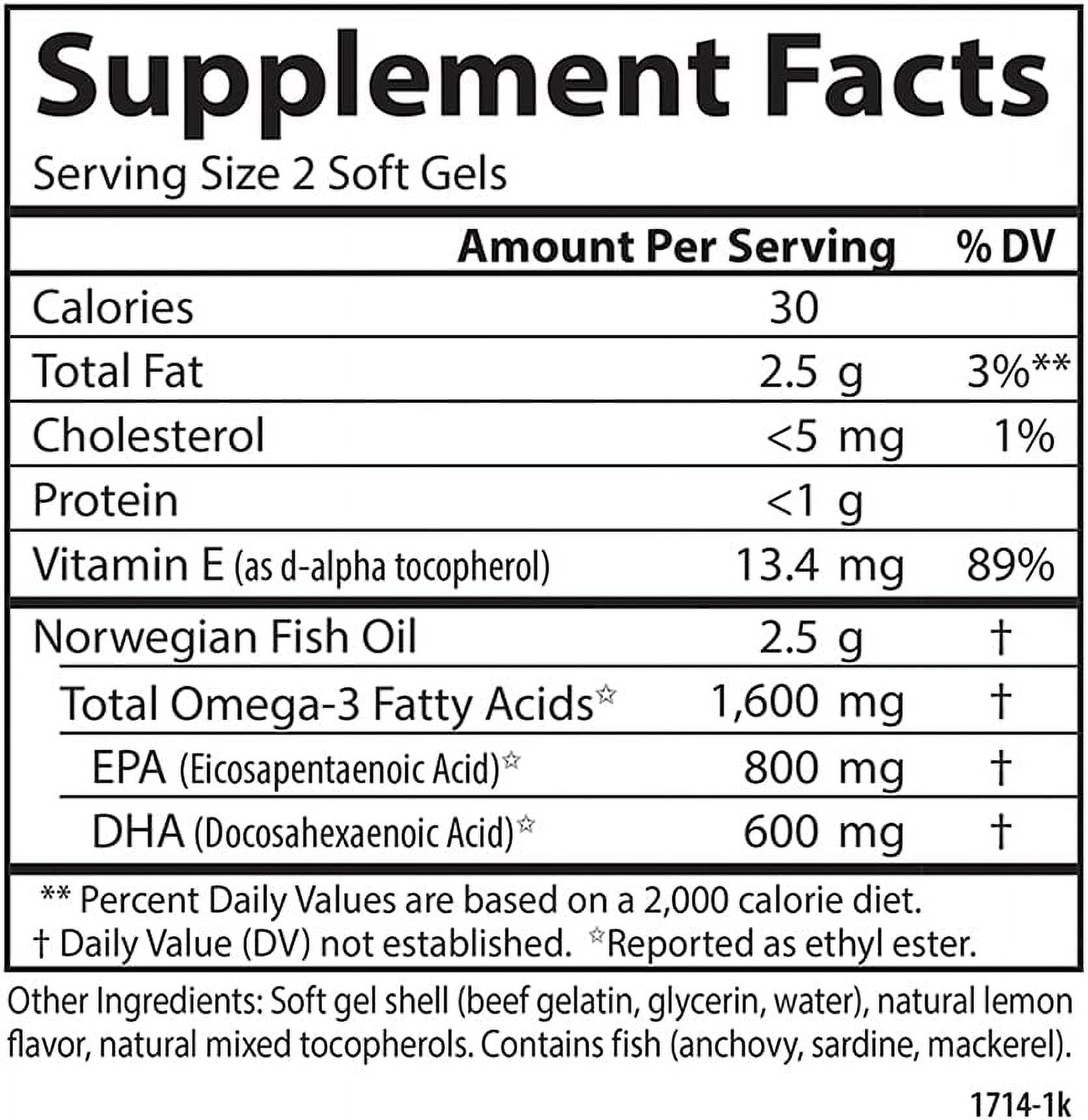 Carlson Labs Elite Omega-3 Gems Softgels, Natural Lemon Flavor 1 120 Each - (Pack of 3)