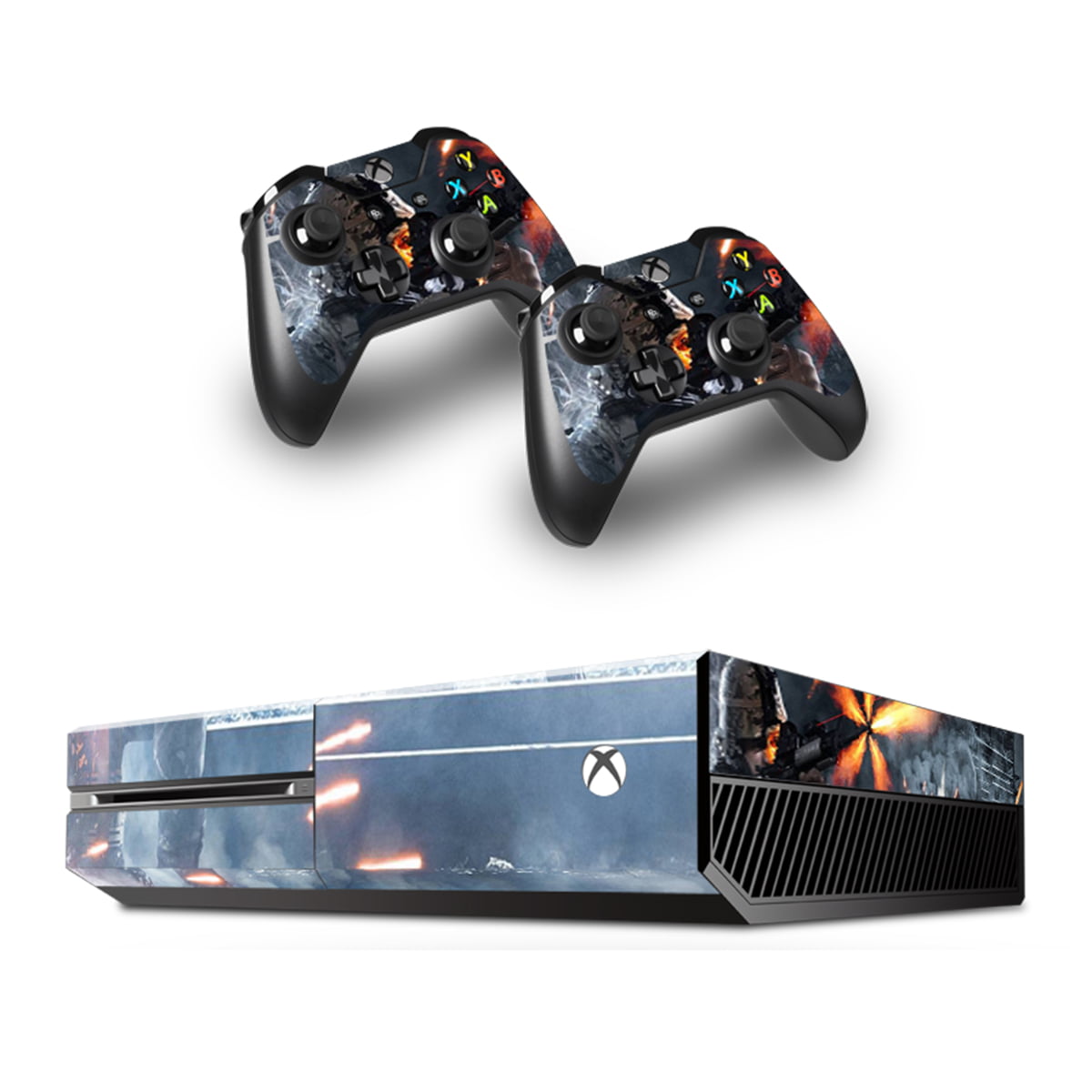  UUShop Protective Vinyl Skin Decal Cover for Microsoft Xbox One  Console wrap Sticker Skins with Two Free Wireless Controller Decals Blue  Fire Flame(NOT for One S or X) : Video Games