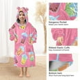 thumbnail image 4 of joogoo Wearable Blanket Boba Bubble Tea Pink Hoodie for Oversized Sherpa Hooded 3-14 YR M, 4 of 7
