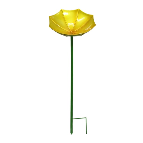Bebedero para pájaros, comedero para abejas, cuenco de agua para abejas, baño para pájaros, soporte para patio Amarillo