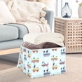 thumbnail image 3 of Yayeee Collapsible Cube Storage Bin with Lid Fabric Closet Decorative Basket with Handles, Colorful Trains, 3 of 7