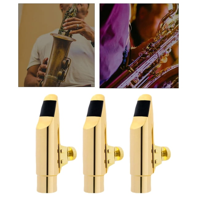 Boquilla de saxofón,Accesorios para boquillas de metal para saxofón soprano,Boquilla de saxofón de metal chapada en ,Boquilla de saxofón Accesorios para instrumentos Hugo Boquilla de saxofón