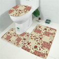 thumbnail image 2 of Pioneer Flower Floral Print Pattern Bathroom Rugs Sets 3 Piece,Toilet Cover Set,Absorbent Non Slip Bathroom Mats Sets with U-Shaped Contour Rug Toilet Rug Set, 2 of 5