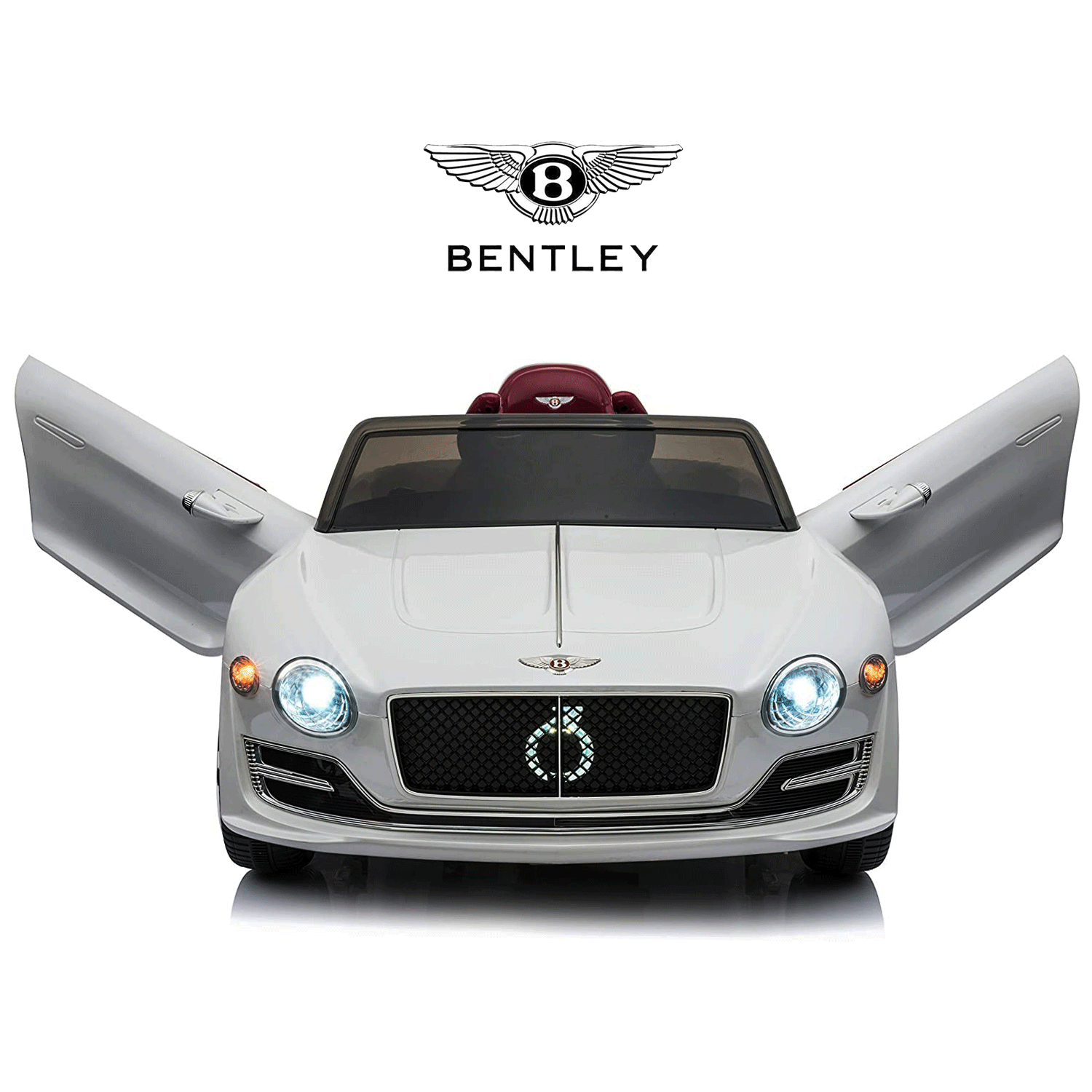 LISUEYNE Official Licensed Bentley Ride on Car,12V Electric Vehicles for Boys Girls,RC,Music,White