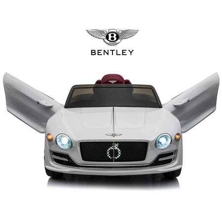LISUEYNE Official Licensed Bentley Ride on Car,12V Battery Powered Electric Car for Boys Girls,Kids Ride on car with Remote Control,Electric Vehicle,Music,Lights,White