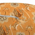 thumbnail image 3 of Tan and Brown Pouf Cover with Zipper, Ornamental Ottoman Garden Pattern with Tulips and Blossoming Flowers, Soft Decorative Fabric Unstuffed Case, 30" W X 17.3" L, Orange Tan Brown, by Ambesonne, 3 of 5