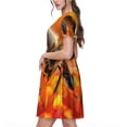 thumbnail image 2 of Balery Honeybee On Vibrant Flower Vestidos sueltos de manga corta para mujer, vestidos de verano 2025, vestidos casuales de corte A con vuelo., 2 of 6
