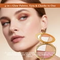 thumbnail image 3 of Eye & Cheek Palette - Eyeshadow and Highlighter Makeup (with Detachable Brush), Makeup Palettes Contour Kit, Shimmer Glow Face Highlighter Palette for Women Face, Natural Glow Contour Powder (1pcs), 3 of 7