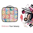 thumbnail image 6 of FORMRS Travel Makeup Bag Large Capacity Train Case Cosmetic Organizer with Adjustable Dividers, Pink Checkered Daisy, 6 of 8
