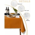 thumbnail image 5 of Orange Black Suqare Tablecloth - 60 x 60 Inch, Farmhouse Striped Modern Abstract Art Waterproof & StainResistant Tablecloth, Washable Oil-proof Table Cover for Dining/Party/Wedding/Camping/Buffet, 5 of 9
