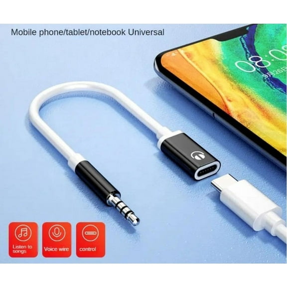 Headphone Jack Adapter 3.5mm Male to TypeC Female Audio Cable Cord USB C to Aux Audio Dongle Cable Cord Compatible with Laptops, Tablets, Smartphone