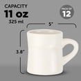 thumbnail image 5 of Diner Mugs 11 oz. Set of 12, Bulk Pack - Perfect for Tea, Espresso, Cappuccino, Hot Cocoa - Milky White, 5 of 5