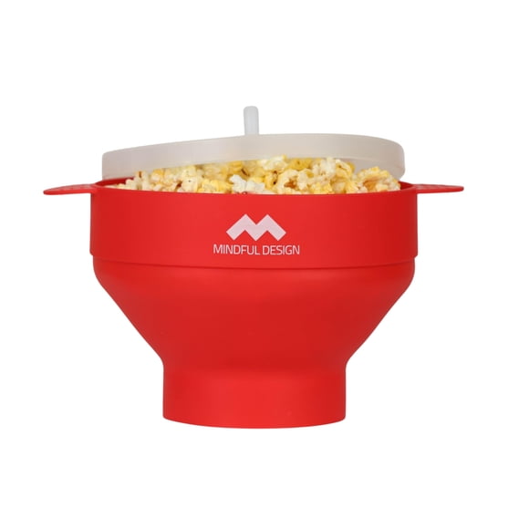 Popper para microondas, diseño consciente, plegable, rojo