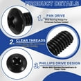 thumbnail image 4 of Uxcell #8-32 x 3/8" Pan Head Machine Screws, 100 Pcs 304 Stainless Steel Screws for Cabinet Drawer Knob Pull, Black Oxidation, 4 of 7