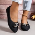 thumbnail image 4 of HTHLVMD Women's Rhinestone Bow Flat Shoes, Slip On Flat Shoes, Women's Round Toe Ballet Shoes Flats Comfortable Ballerina Shoes Slip On Work Flats for Walking, Driving, Dressy, Black 6, 4 of 5