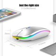 thumbnail image 3 of Luminous Super Slim Work Long PC Laptop USB Optical Rechargeable Wireless Bluetooth Mouse Silent Button BLACK 2.4GHZ MODE, 3 of 8