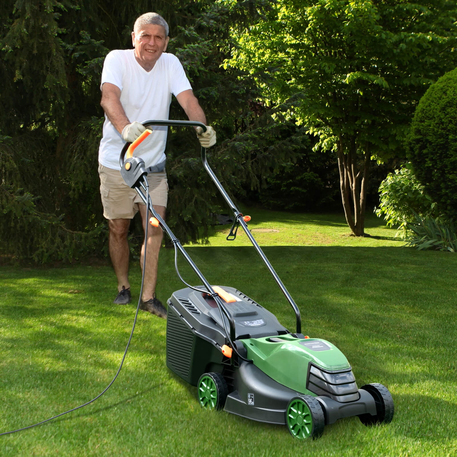Costway Electric Corded Lawn Mower 12 AMP 14 Inch Walk Behind Lawnmower with Collection Box Walmart