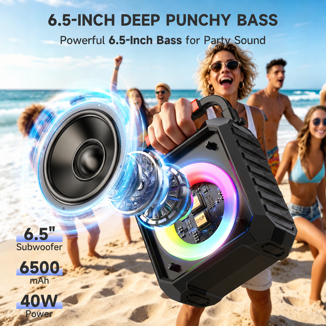 FanFun T17-T Karaoke Machine 40W with DJ Lights photo 3