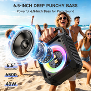 FanFun Karaoke Machine for Kids Adults , 40W Home Karaoke Speaker System with TV Connection, 6.5'' Bluetooth Speaker with 2 Mics, Dj Light, T17-T