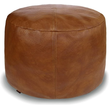 thgonwid 16.5*12.5 inch vegan leather pouf, amaretto