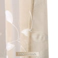 thumbnail image 5 of Sheer Tier Curtains, Floral Embroidered Linen Textured Kitchen Tiers, Length Leaves Bathroom Small Half Window Treatment, Rod Pocket Cafe Curtains Flower Short Curtain, taupe,45"L,Set of 2, 5 of 7