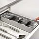 thumbnail image 5 of Cajón de plástico Cubiertos Organizador Bandeja Soporte de almacenamiento de cocina Estante para cubiertos Cubiertos Bandeja compacta para cubiertos, 5 of 8