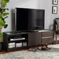 thumbnail image 2 of Bowery Hill Contemporary Wood TV Stand for TVs up to 63" in Dark Brown/Gold, 2 of 10